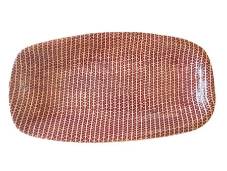 Large Oblong Bowl in Strata Bordeaux Online now