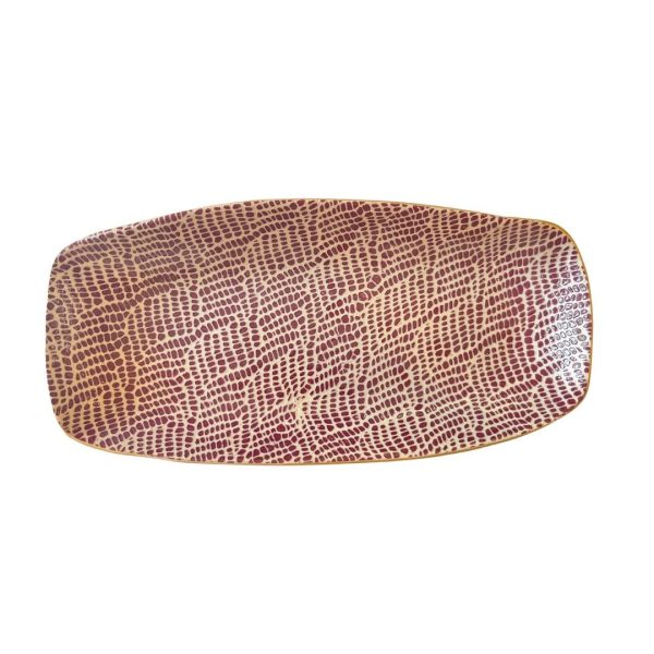 Small Oblong Bowl in Braid Bordeaux Online Sale