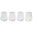 Rainbow Assorted Stemless Wine Glasses Fashion