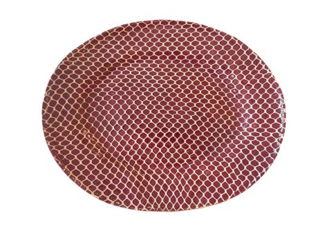 Medium Oval Platter in Taj Bordeaux Sale