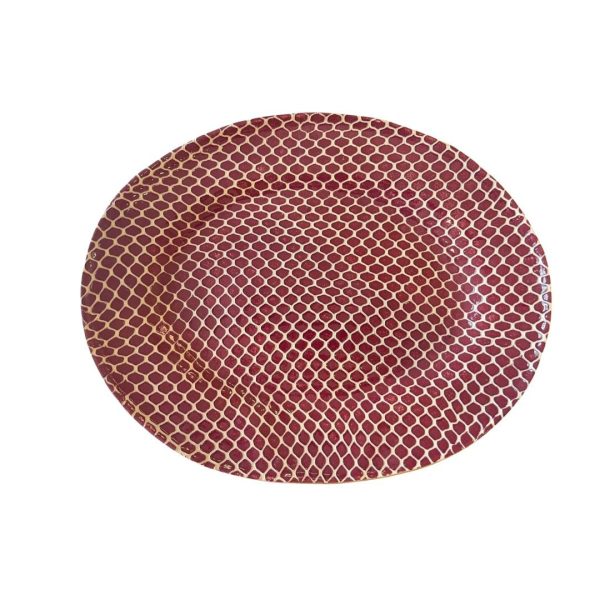 Medium Oval Platter in Taj Bordeaux Sale