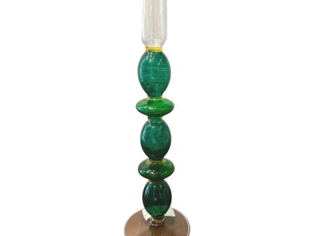 Spindle Candlestick in Green Discount