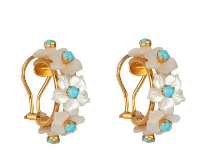 Mother of Pearl Flower Hoops For Discount