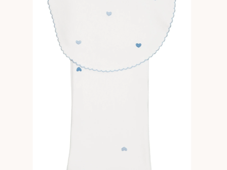 Josie Heart Bib and Burp Set - Blue Hot on Sale