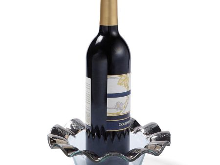 Ruffle Platinum Wine Coaster on Sale