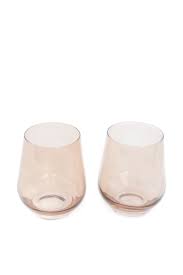 Amber Smoke Stemless Set of 2 For Cheap