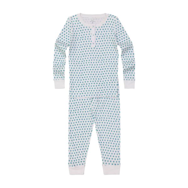 Kids Mint Heart Pajamas Online Hot Sale