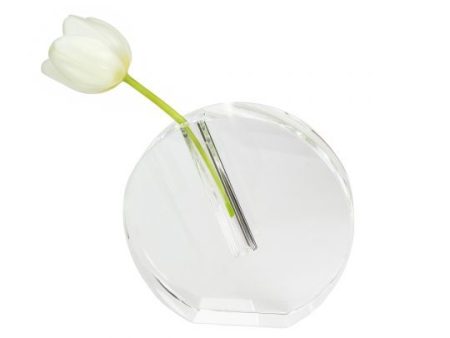 Crystal Glass Round Flat Bud Vase Online Hot Sale