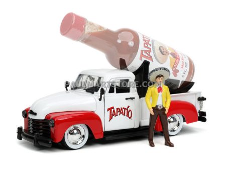 Jada 1 24 Hollywood Rides Tapatio Charro Man 1953 Chevy Pickup Glossy White Red For Cheap