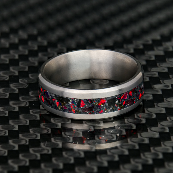 Hellfire Glowstone Ring on Titanium Discount