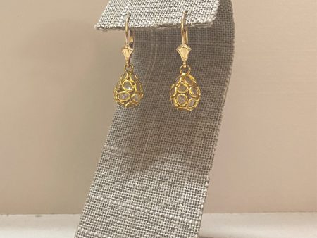 14kt Diamond Slice Earrings For Sale