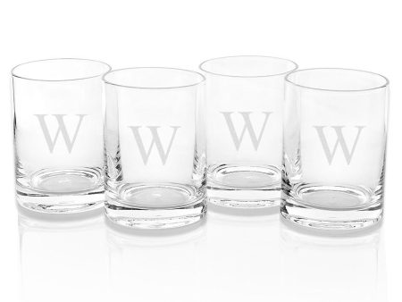 Monogrammed 14 oz. Double Old Fashioned, Set of 4 Online