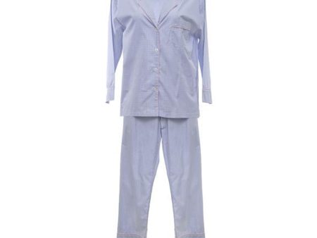 Classic Gingham Pajama Set-Blue Hot on Sale