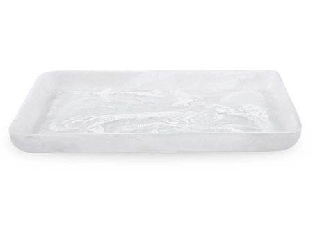 White Swirl Large Rectangle Tray Online