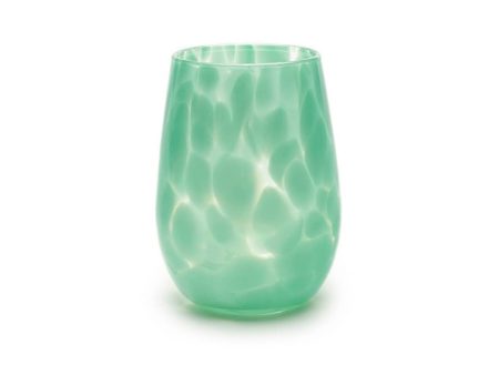 Saban Glass Stemless Fritsy Wine - Jade Green on Sale