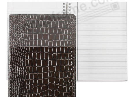 Brown Crocodile Leather Spiral Journal Hot on Sale