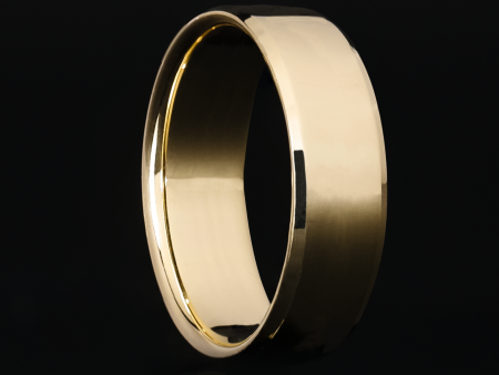 7mm Beveled Gold Ring Hot on Sale