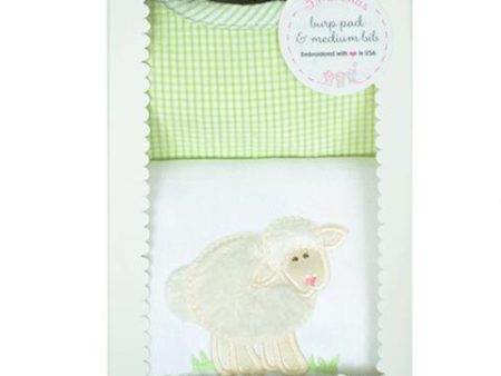 White Lamb Bib & Burp Box Set For Discount