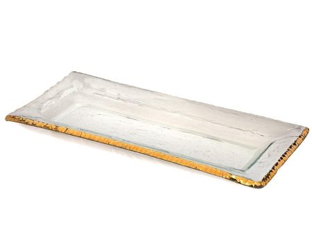 Edgey Gold Rectangular Serving Tray Discount