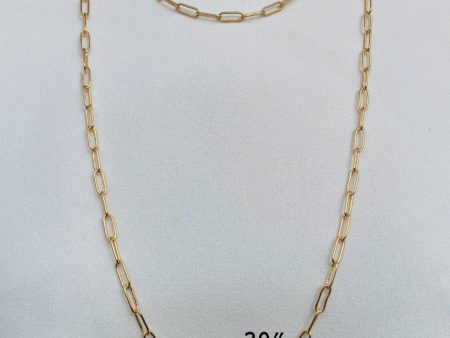 30 inch Gold Plated Paperclip Chain Online Sale