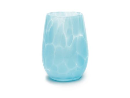 Saban Glass Stemless Fritsy Wine - Light Blue Discount