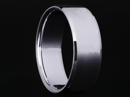 8mm Beveled Platinum Ring Online Hot Sale