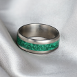 Malachite Glowstone Ring on Titanium on Sale