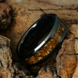 Tiger s Eye Glowstone Ring on Black Ceramic Online Hot Sale