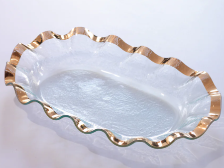 Ruffle Large Shallow Oval Bowl Online now