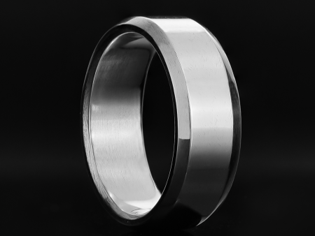 8mm Beveled Sterling Silver Ring For Cheap