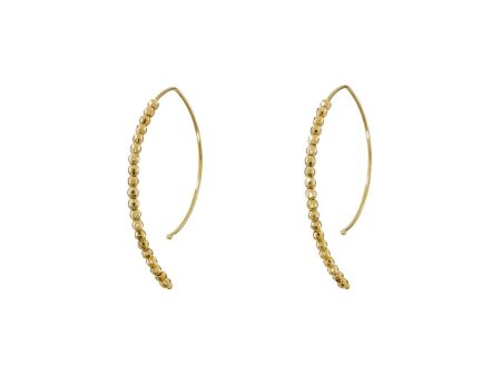 Gold Bead Open Marquise Hoops Online