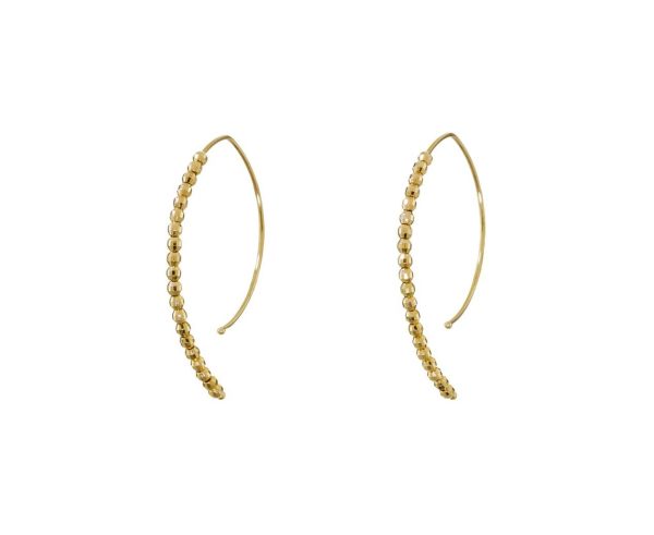 Gold Bead Open Marquise Hoops Online