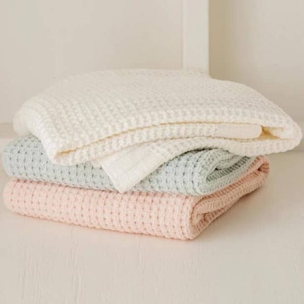 Waffle Baby Blanket - Heathered Pink Online Hot Sale