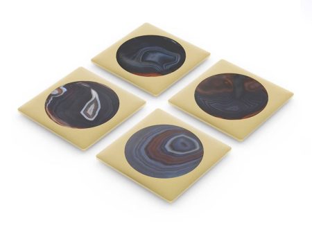 Midnight Gold Circulo Coaster Set Cheap