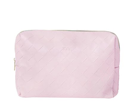 Large Beauty Bag Woven Peony Pink Hot on Sale