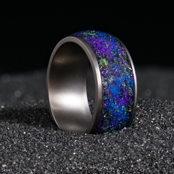 Starry Night Halo Glowstone Ring on Titanium For Cheap