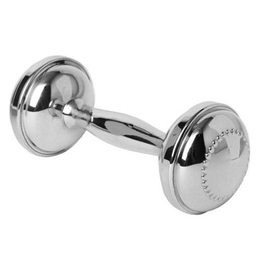 Sterling Silver Beaded Dumbbell Rattle Hot on Sale