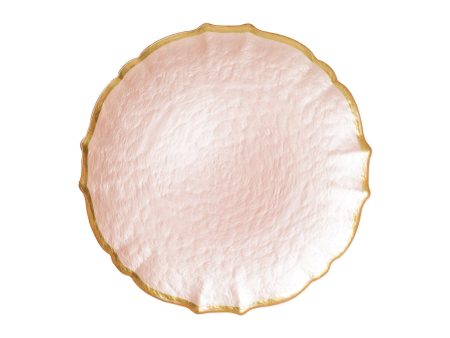 Baroque Glass Salad Plate, Pink For Cheap