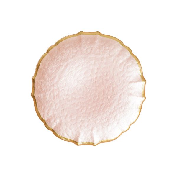 Baroque Glass Salad Plate, Pink For Cheap