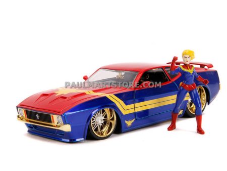 Jada Diecast Metal Hollywood Rides 1:24 1973 FORD MUSTANG MACH 1 W  CAPTAIN MARVEL Cheap