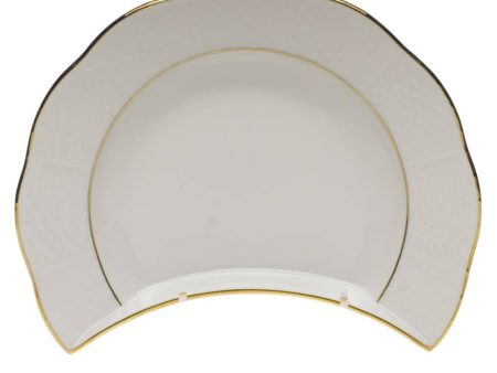 Golden Edge Crescent Salad Plate For Sale