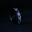 Black Tourmaline Glowstone Ring on Black Ceramic Hot on Sale