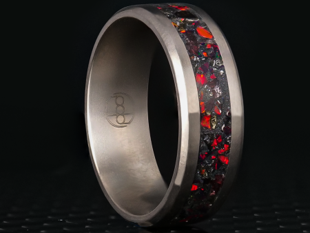 Hellfire Glowstone Ring on Titanium Discount