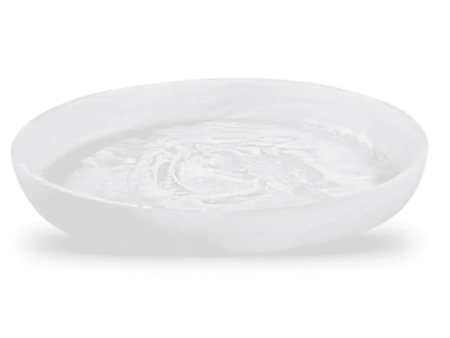 White Swirl Round Medium Platter Cheap