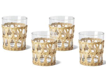 Set of Four Lattice Old Fashioned Glasses Online Sale