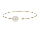 White Pearl and Diamond Thin Cuff Online Hot Sale