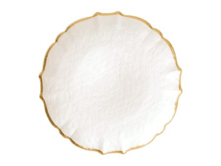 Baroque Glass Salad Plate, White For Discount