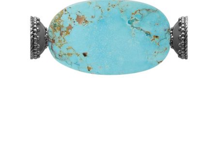 Kingman Turquoise Slice Gunmetal Centerpiece Discount