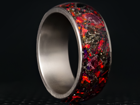 Hellfire Halo Glowstone Ring on Titanium Online Sale