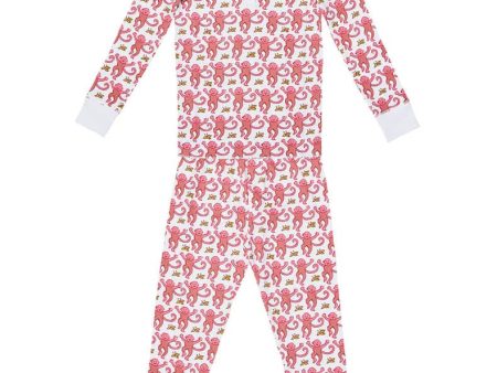 Kids Pink Monkey Pajamas Online Hot Sale